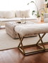 Atelier Del Sofa Capraz Pelush Banco Oro Blanco 100cm Ancho x 50cm Alto x 40cm Profundo
